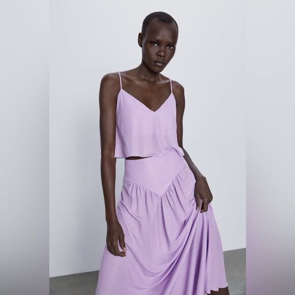 ZARA FLOWY SKIRT - Picture 4 of 8